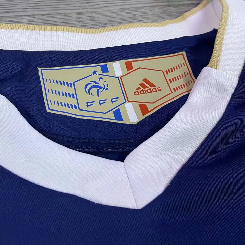 2010 France Home Blue Retro Soccer Jersey Detail 2