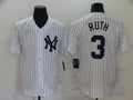 Men's New York Yankees Babe Ruth #3 White Replica Player Jerseys