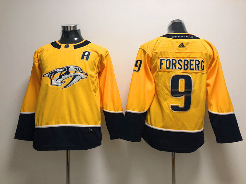 Men's Nashville Predators Filip Forsberg #9 Gold Breakaway Player Jerseys