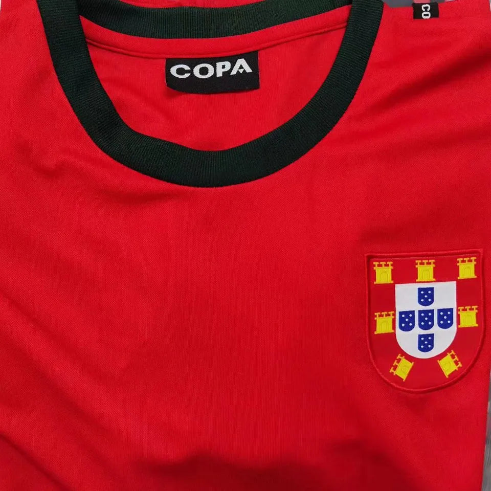 1966/1969 Portugal Home Retro Soccer Jersey Detail 1