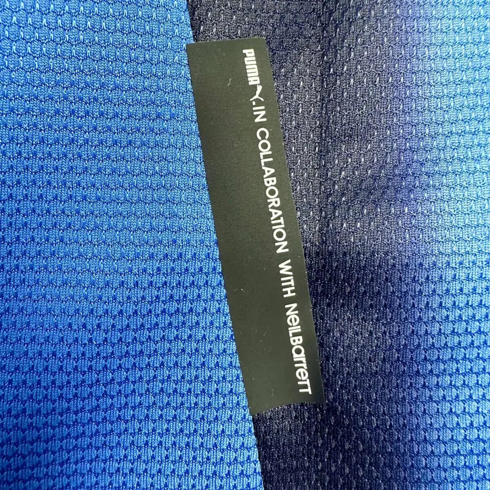 2006 Italy Home Blue Retro Long Sleeve Soccer Jersey Detail 4