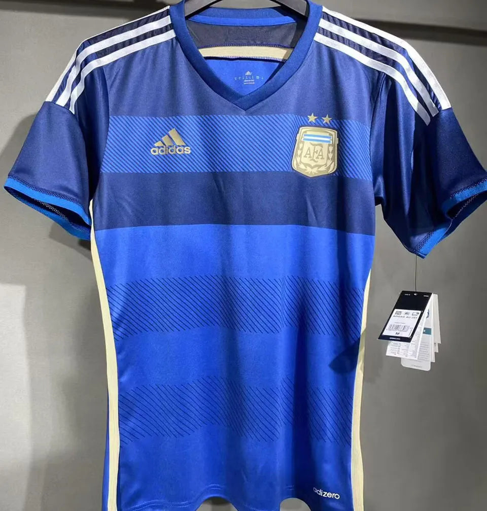 2014 Argentina Away Retro Player Version Soccer Jersey Back
