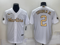 Men's Miami Marlins Jazz Chisholm Jr. #2 White Stitched Jerseys