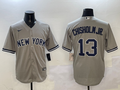 Men's New York Yankees Jazz Chisholm Jr. #13 Gray Replica Player Jerseys