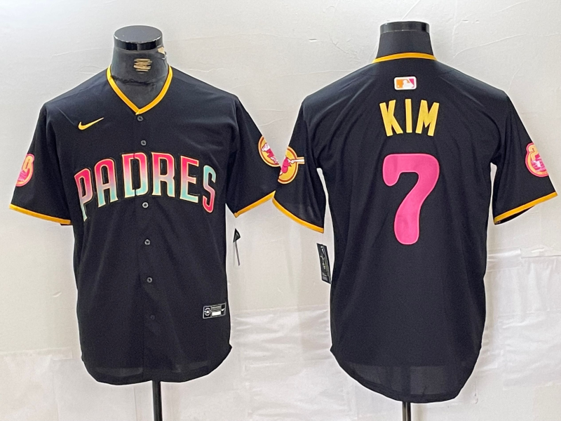 Men's San Diego Padres Ha-Seong Kim #7 Black Replica Player Jerseys
