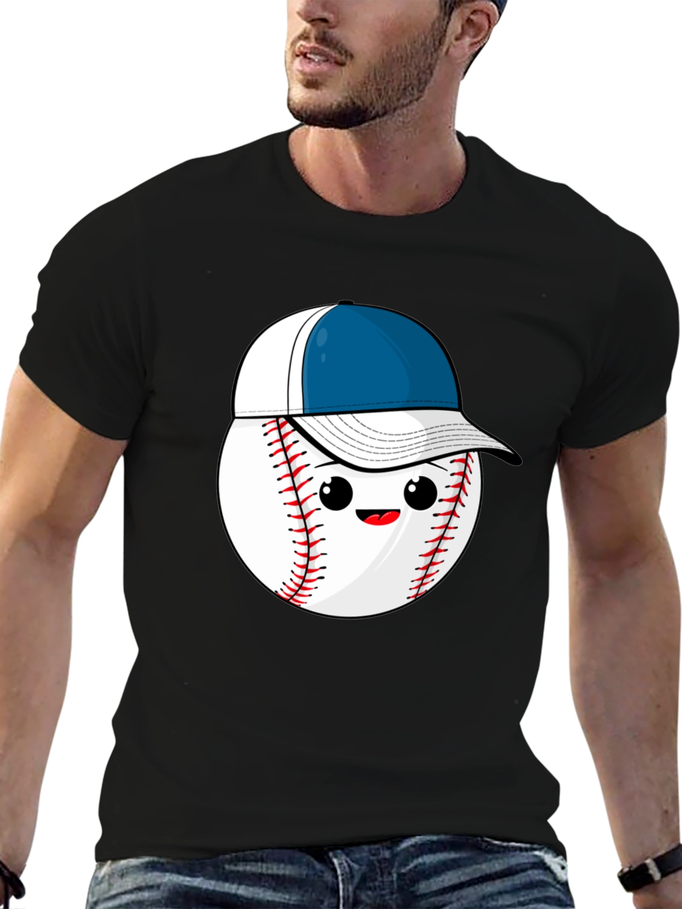Baseball with Hat Graphic Tee