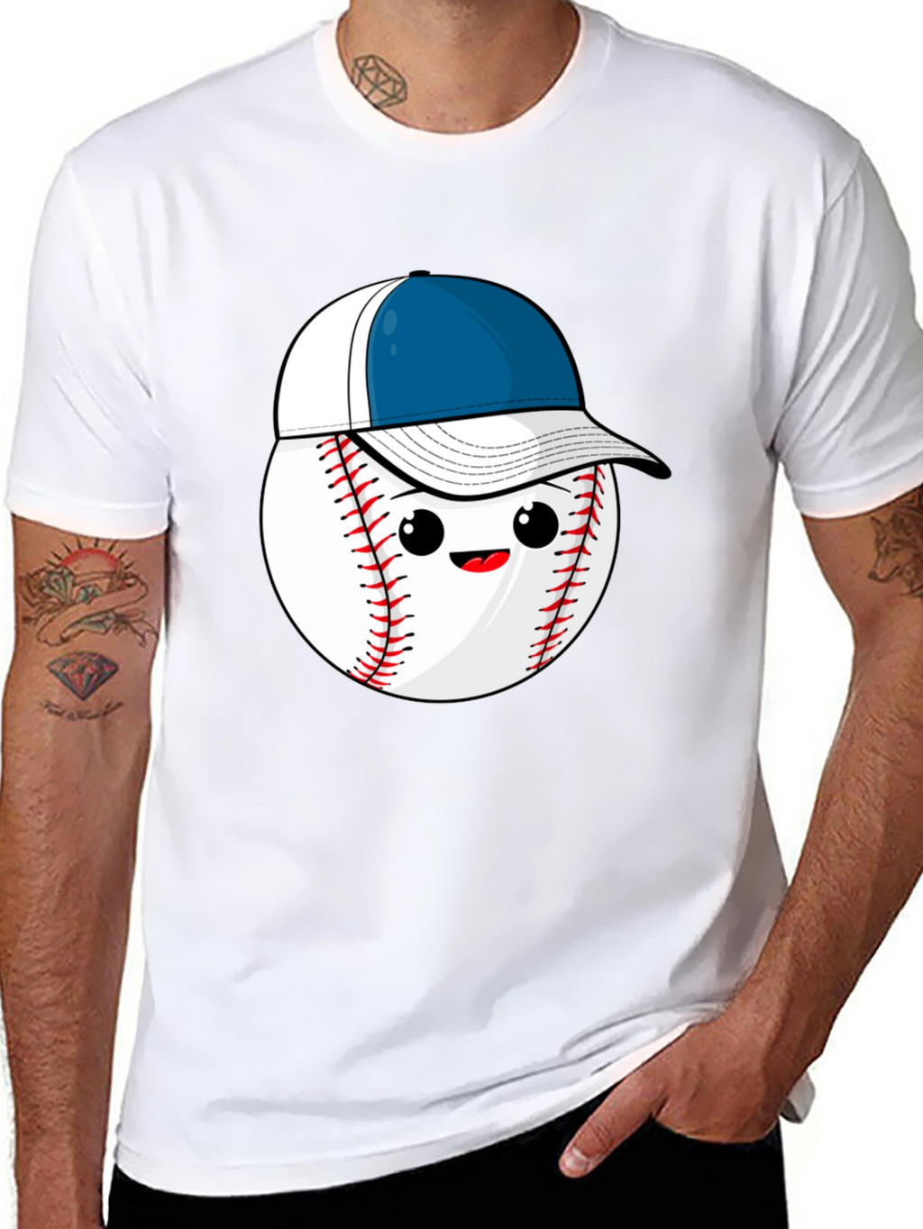 Baseball with Hat Graphic Tee