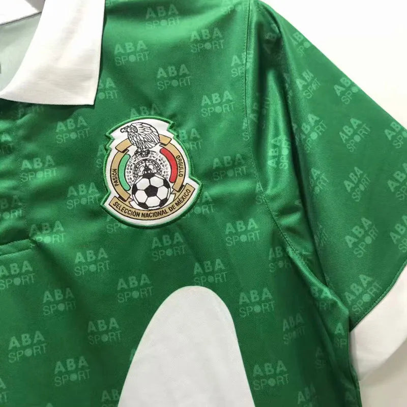 1995 Mexico Home Green Retro Soccer Jersey Detail 4