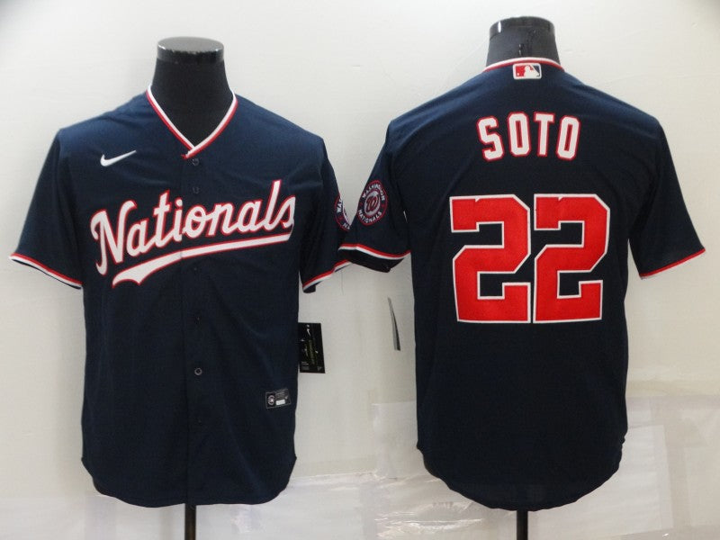 Men's Washington Nationals Juan Soto #22 Navy Replica Baseball Jerseys