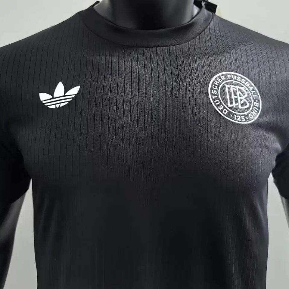 2025 Germany 125Th Black Player Version Soccer Jersey Detail 1