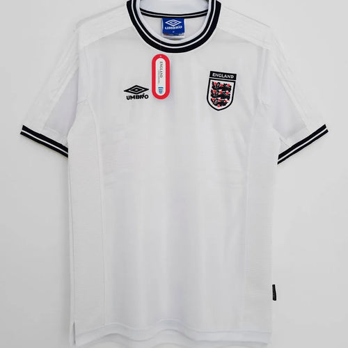 1999/2001 England Home White Retro Soccer Jersey Front