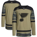 Men's St. Louis Blues Camo Military Appreciation Team Authentic Practice Blank Jerseys
