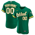 Men's Oakland Athletics Kelly Green Alternate Authentic Custom Jerseys