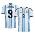 J.ÁLVAREZ #9 Argentina Home Soccer Jersey World Cup 2026 Blue&White Front