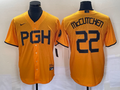 Men's Pittsburgh Pirates Andrew McCutchen #22 Gold 2023 City Connect Replica Player Jerseys