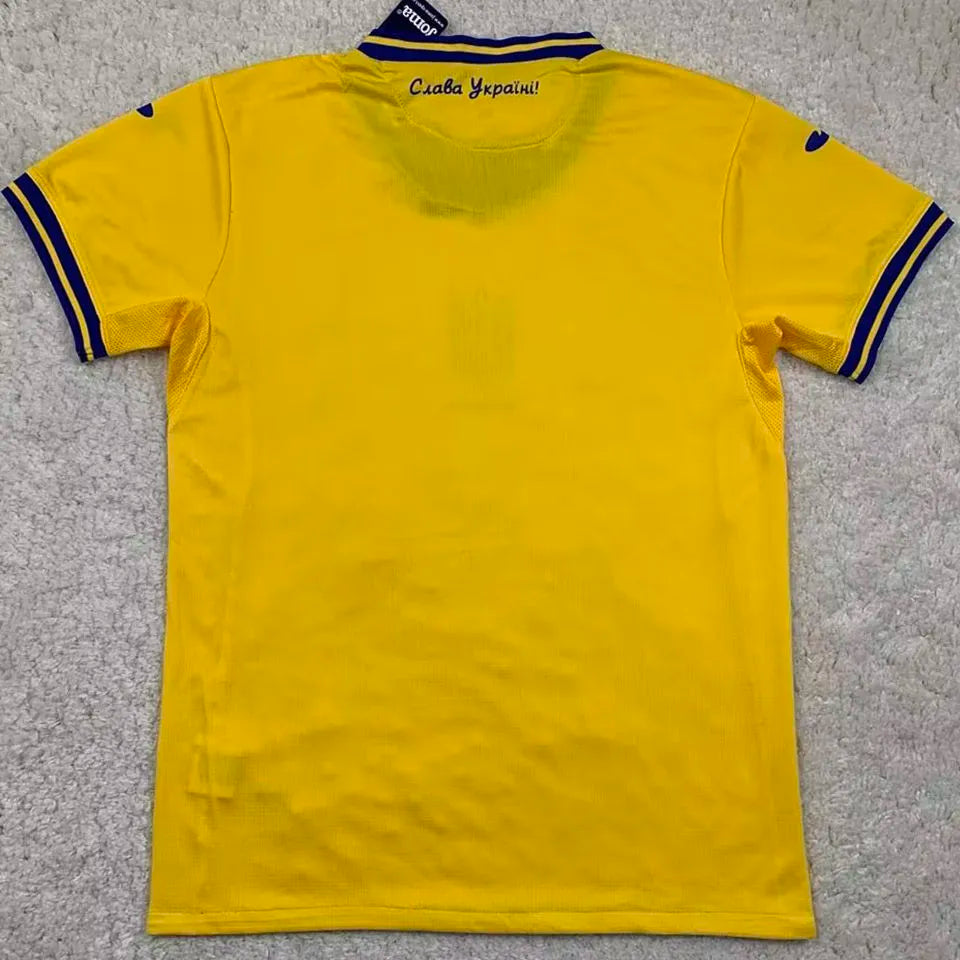 2024/25 Ukraine Home Yellow Fans Soccer Jersey Back