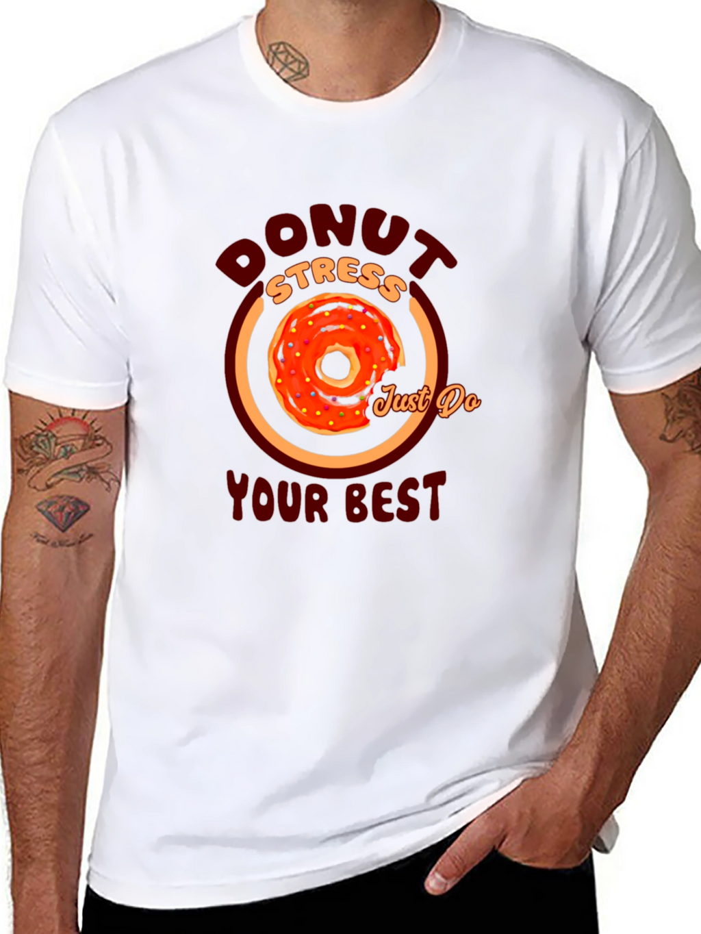Donut Stress Graphic T-Shirt - Motivational Tee