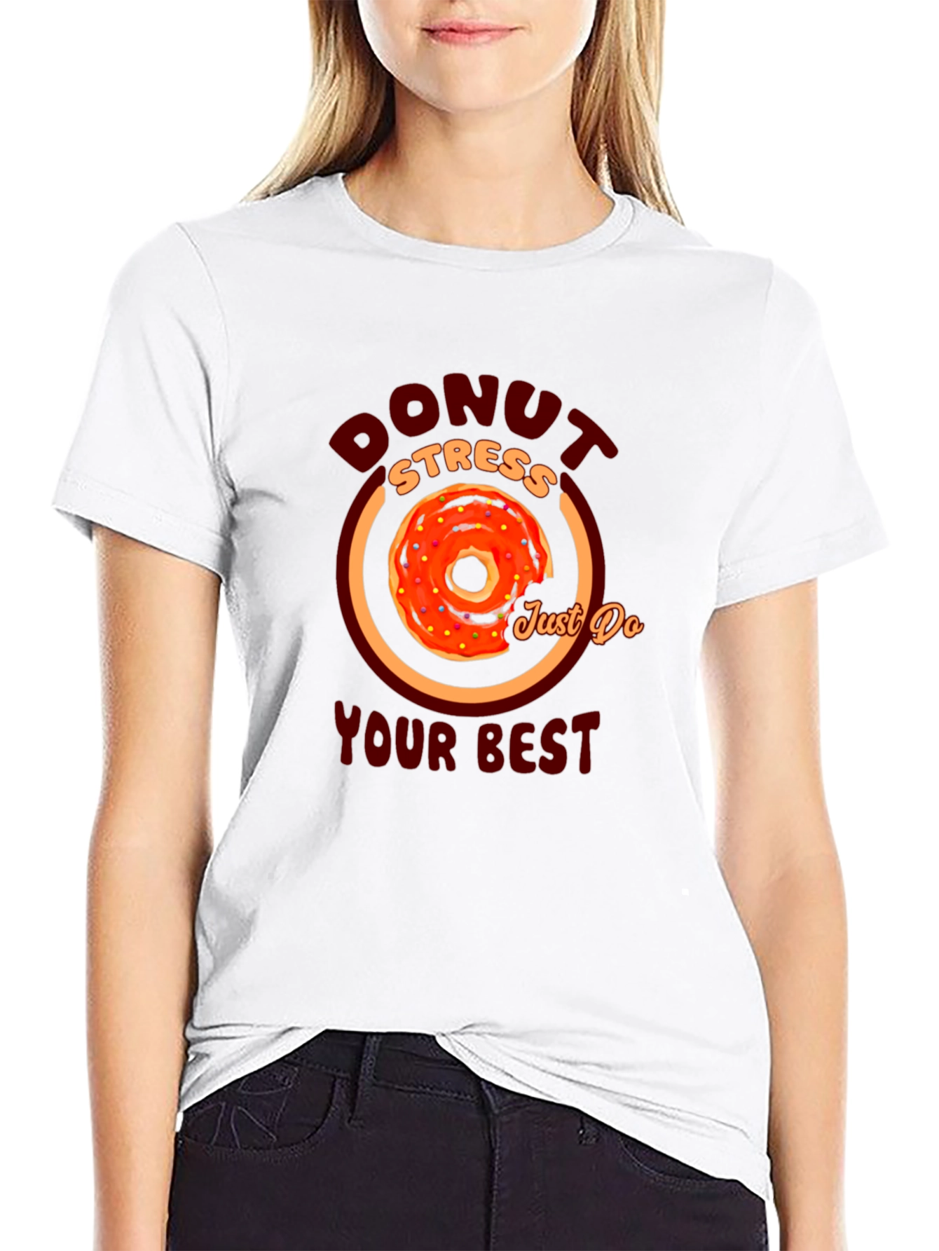 Donut Stress Graphic T-Shirt - Motivational Tee