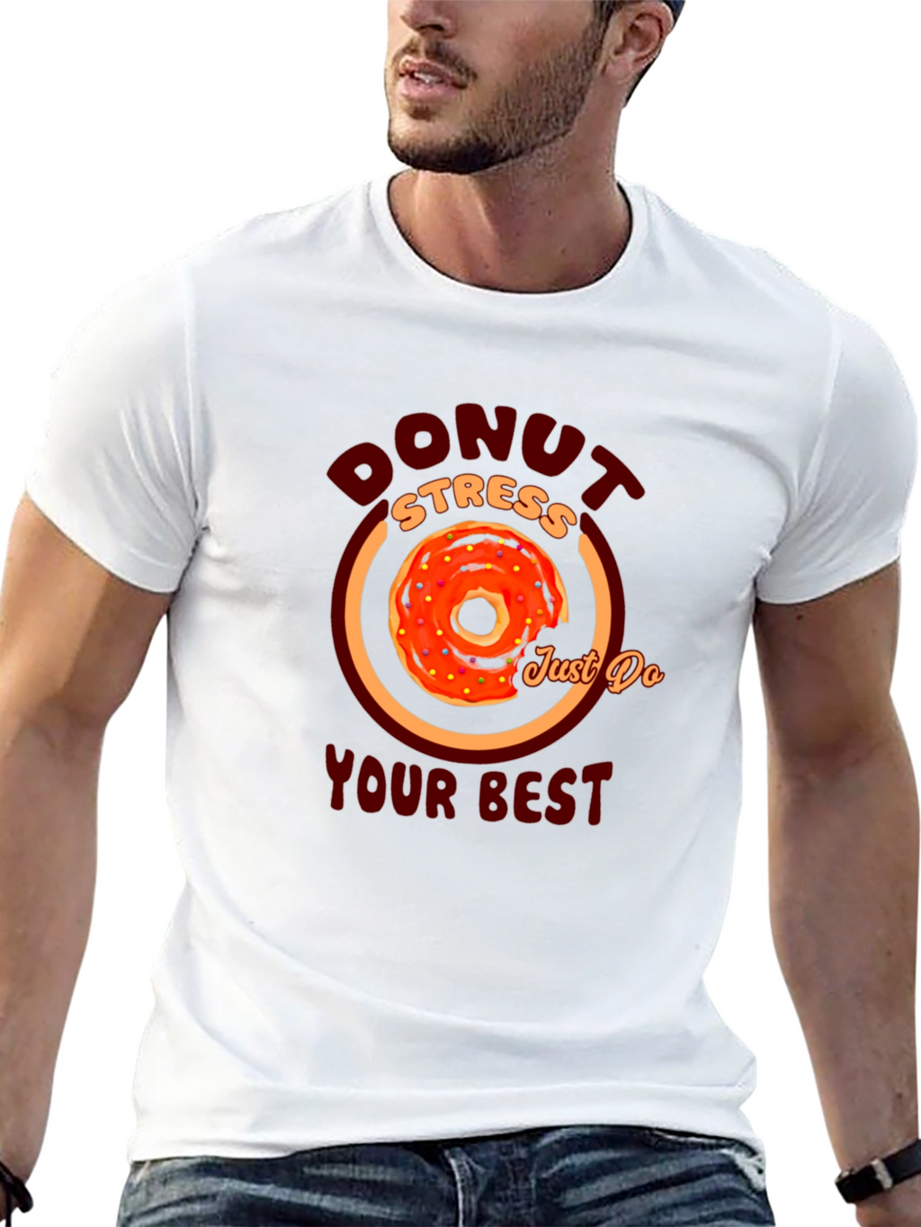 Donut Stress Graphic T-Shirt - Motivational Tee