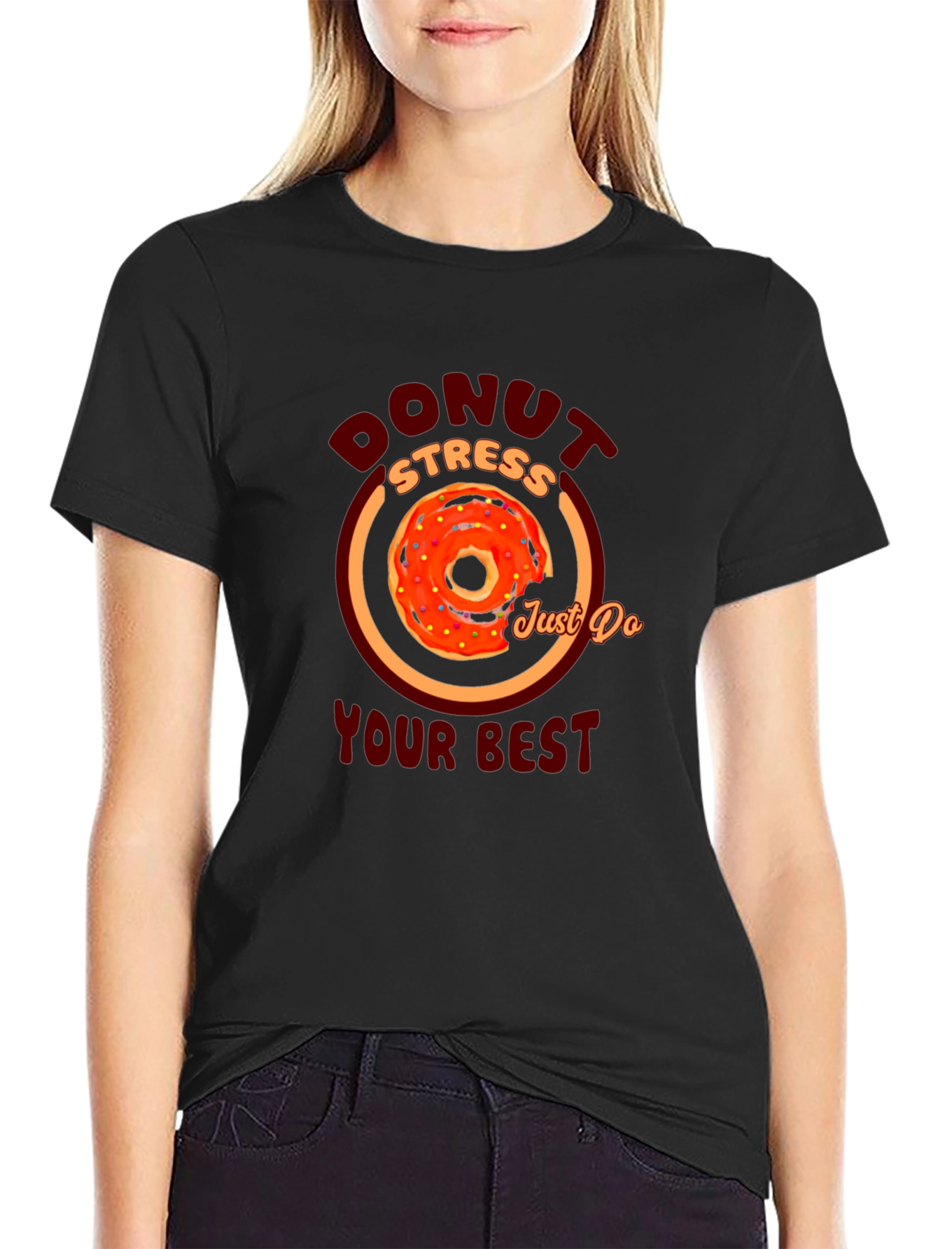 Donut Stress Graphic T-Shirt - Motivational Tee