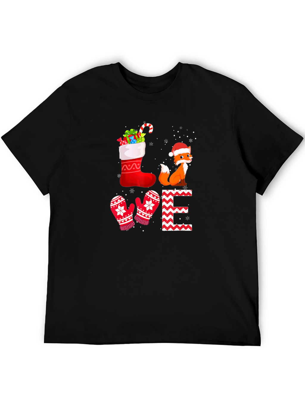 Christmas Fox Graphic T-Shirt