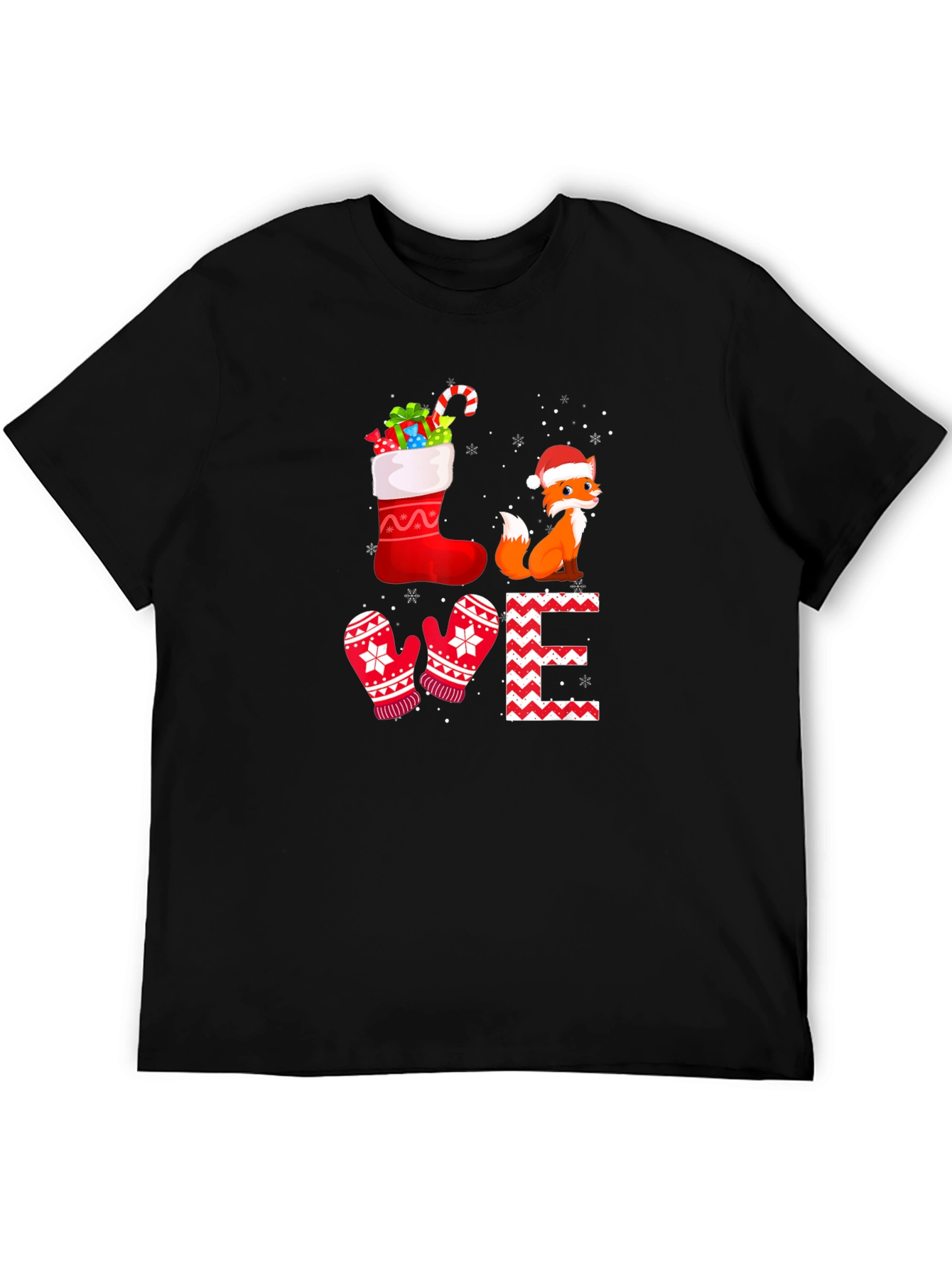 Christmas Fox Graphic T-Shirt