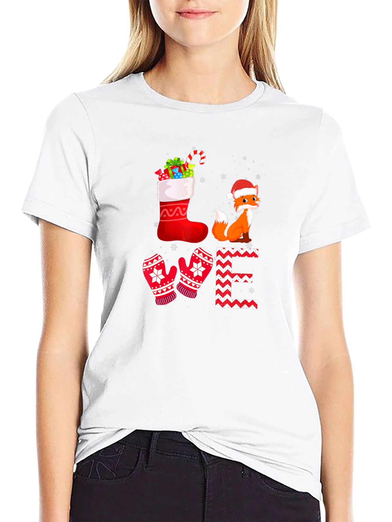 Christmas Fox Graphic T-Shirt