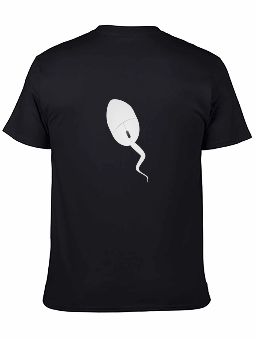 Funny Computer Mouse Tail T-Shirt - Black