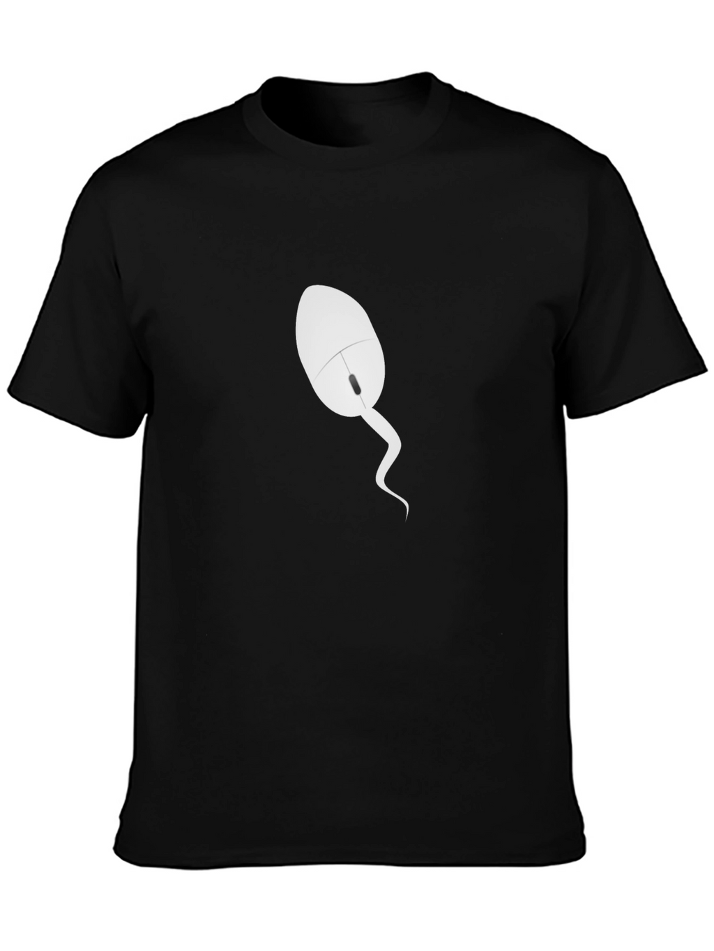 Funny Computer Mouse Tail T-Shirt - Black