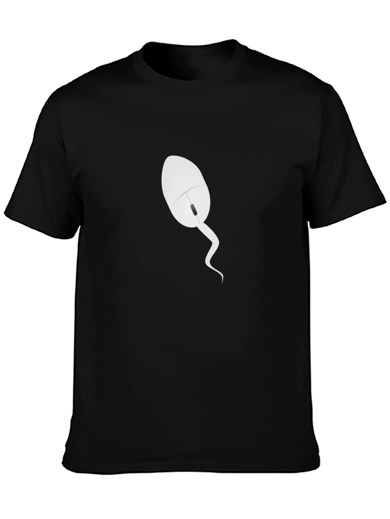 Funny Computer Mouse Tail T-Shirt - Black