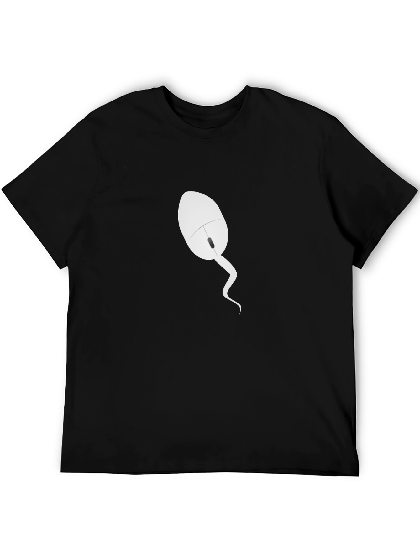 Funny Computer Mouse Tail T-Shirt - Black