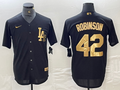 Men's Los Angeles Dodgers Jackie Robinson #42 Black Limited Player Jerseys