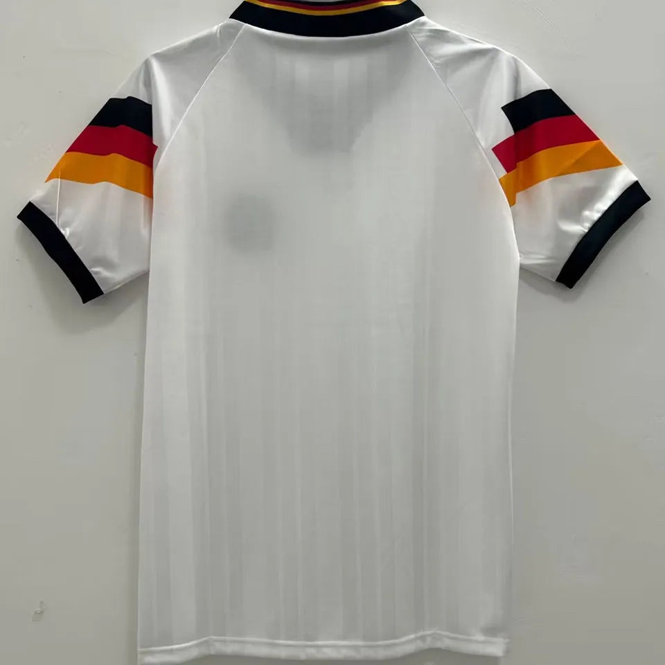 1992 Germany Home White Retro Soccer Jersey Back