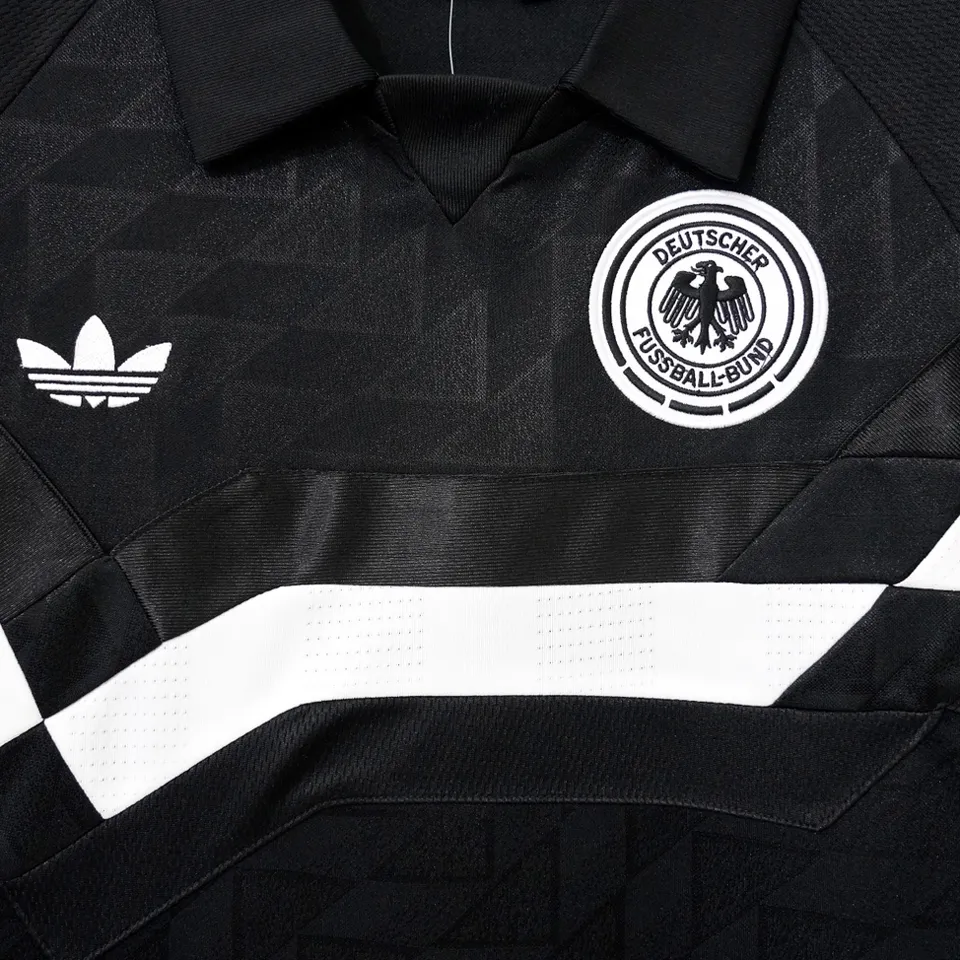 1988/1990 Germany Away Black Retro Soccer Jersey Detail 3