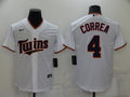 Men's Minnesota Twins Carlos Correa #4 White Replica Baseball Jerseys
