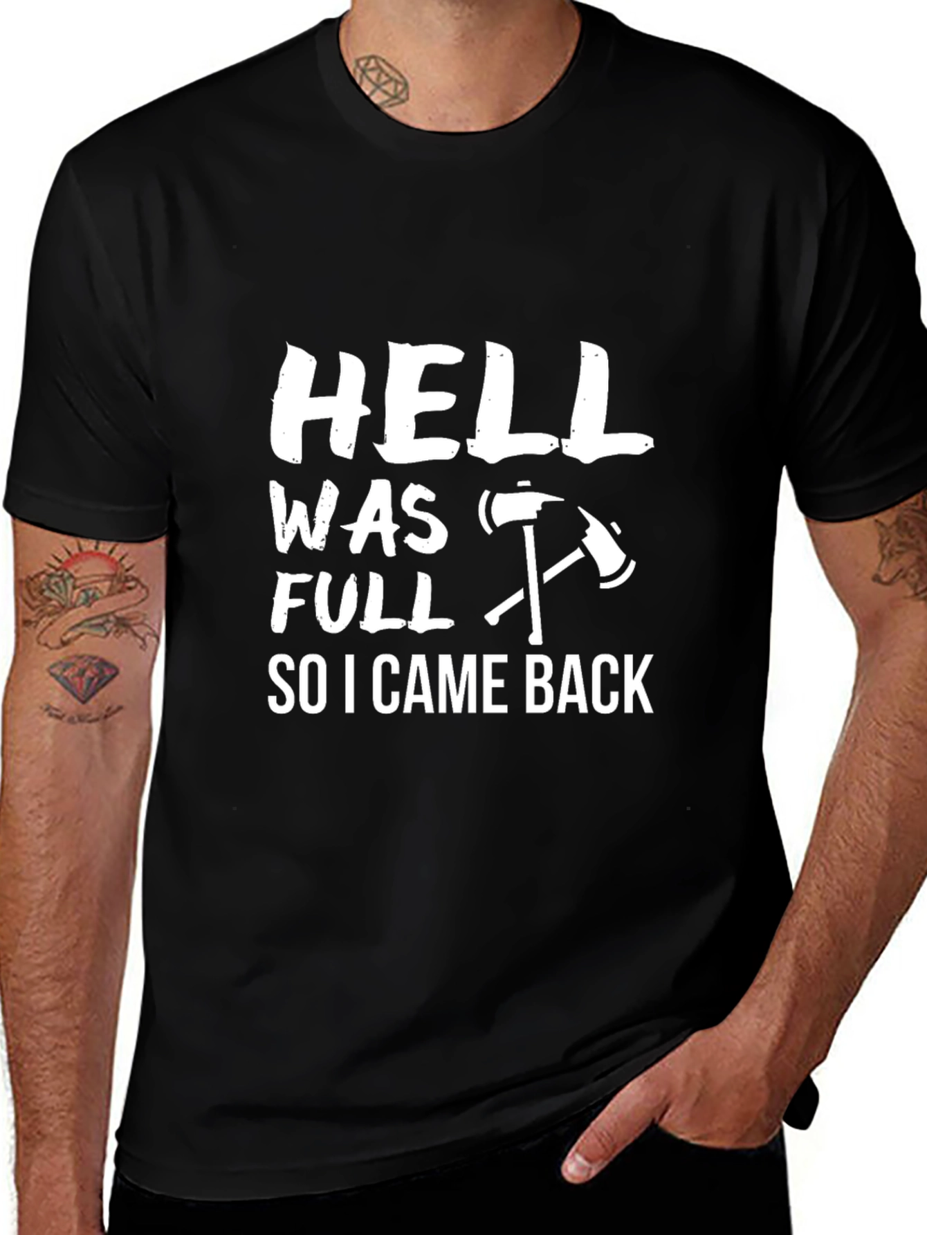 Hell Was Full Graphic Tee - Black T-Shirt