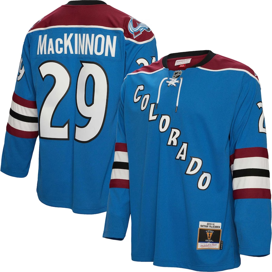 Men's Colorado Avalanche Nathan MacKinnon Mitchell #29 Ness Blue 2013/14 Blue Line Player Jerseys