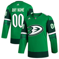 Men's Anaheim Ducks Kelly Green St. Patrick's Day Authentic Custom Jerseys