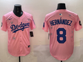 Men's Los Angeles Dodgers Enrique Hernandez #8 Pink Alternate Replica Player Jerseys
