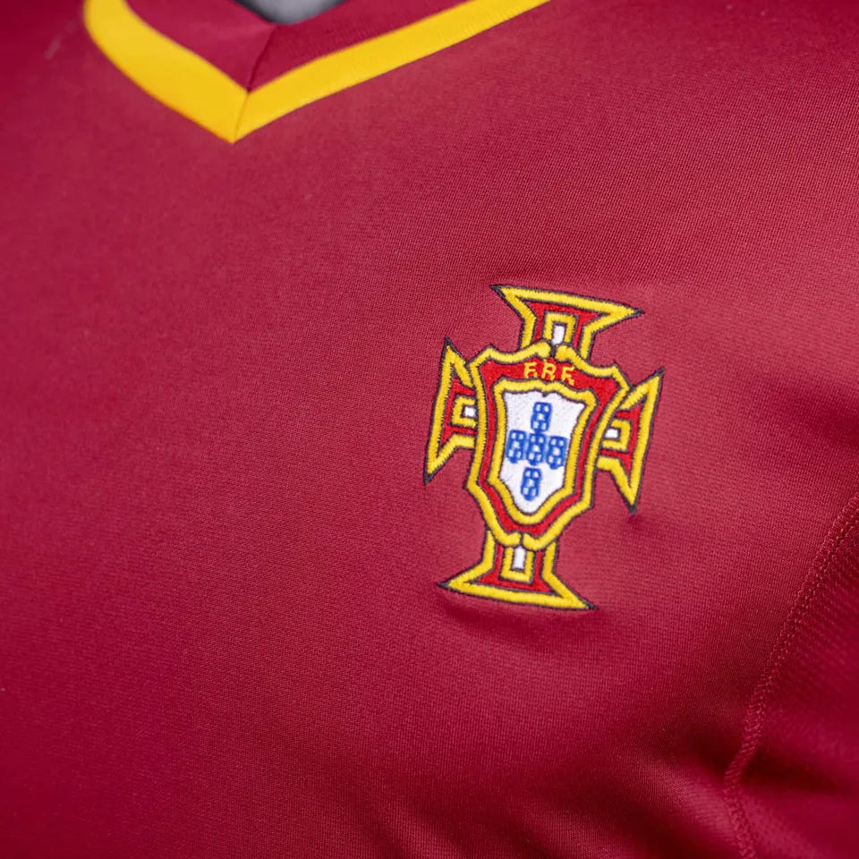 2000 Portugal Home Retro Soccer Jersey Detail 3