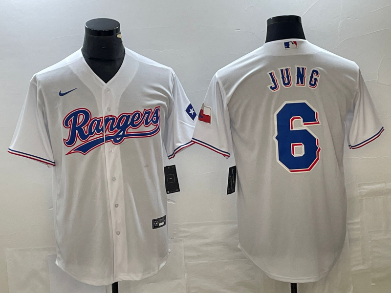 Men's Texas Rangers Josh Jung #6 White Home Replica Player Jerseys