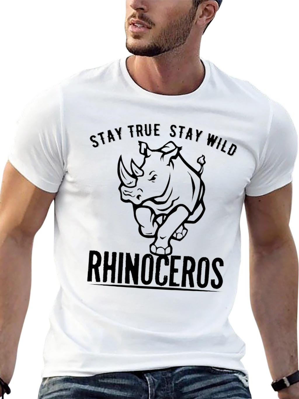 Stay True Stay Wild Rhinoceros T-Shirt