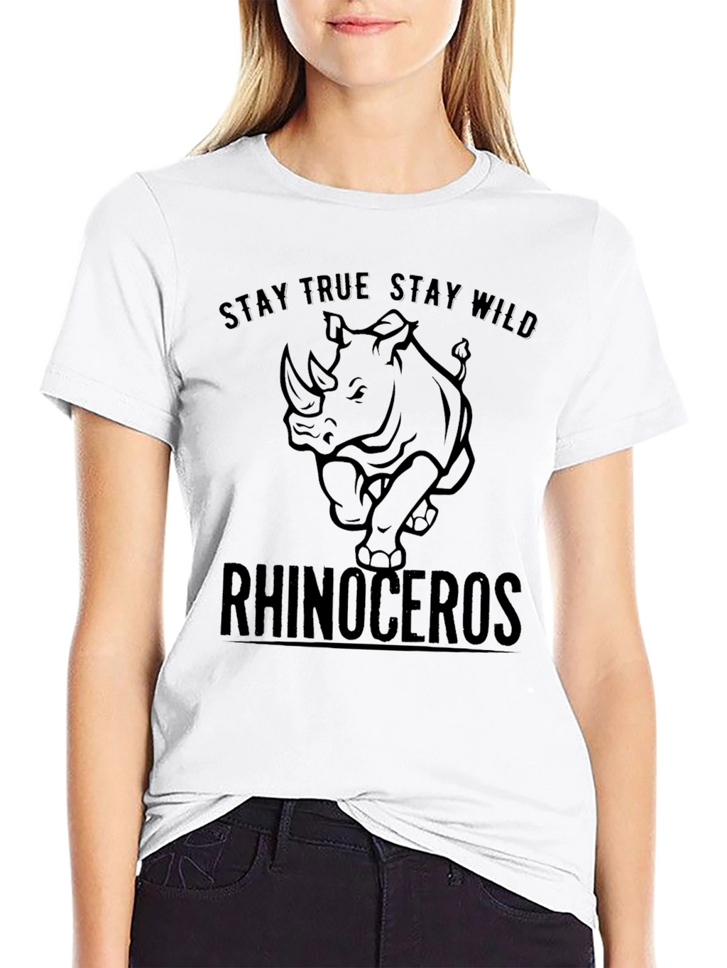 Stay True Stay Wild Rhinoceros T-Shirt