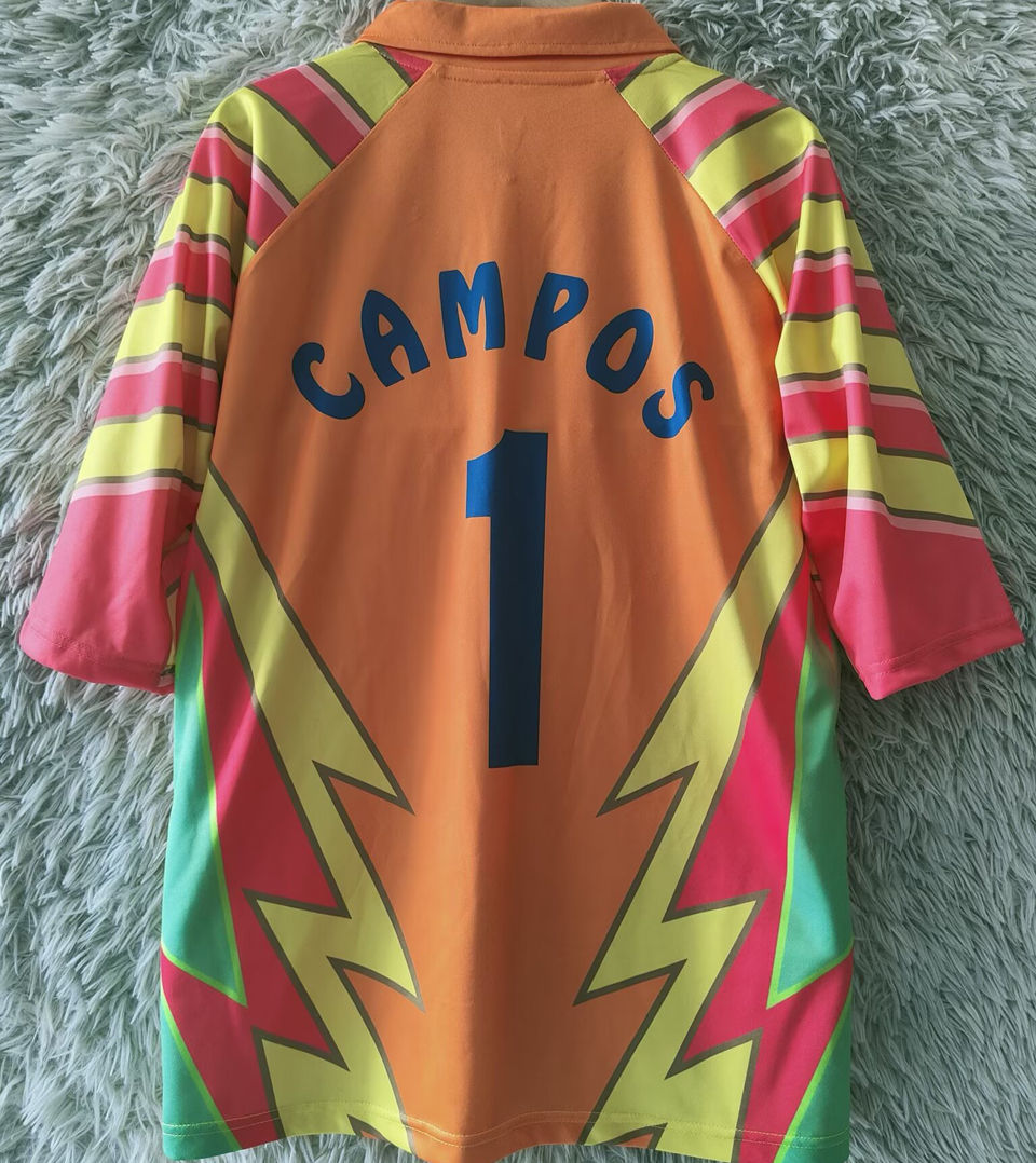 1998 Mexico CAMPOS #1 GoalKeeper Retro Soccer Jersey Item NO.: 2141012 Back