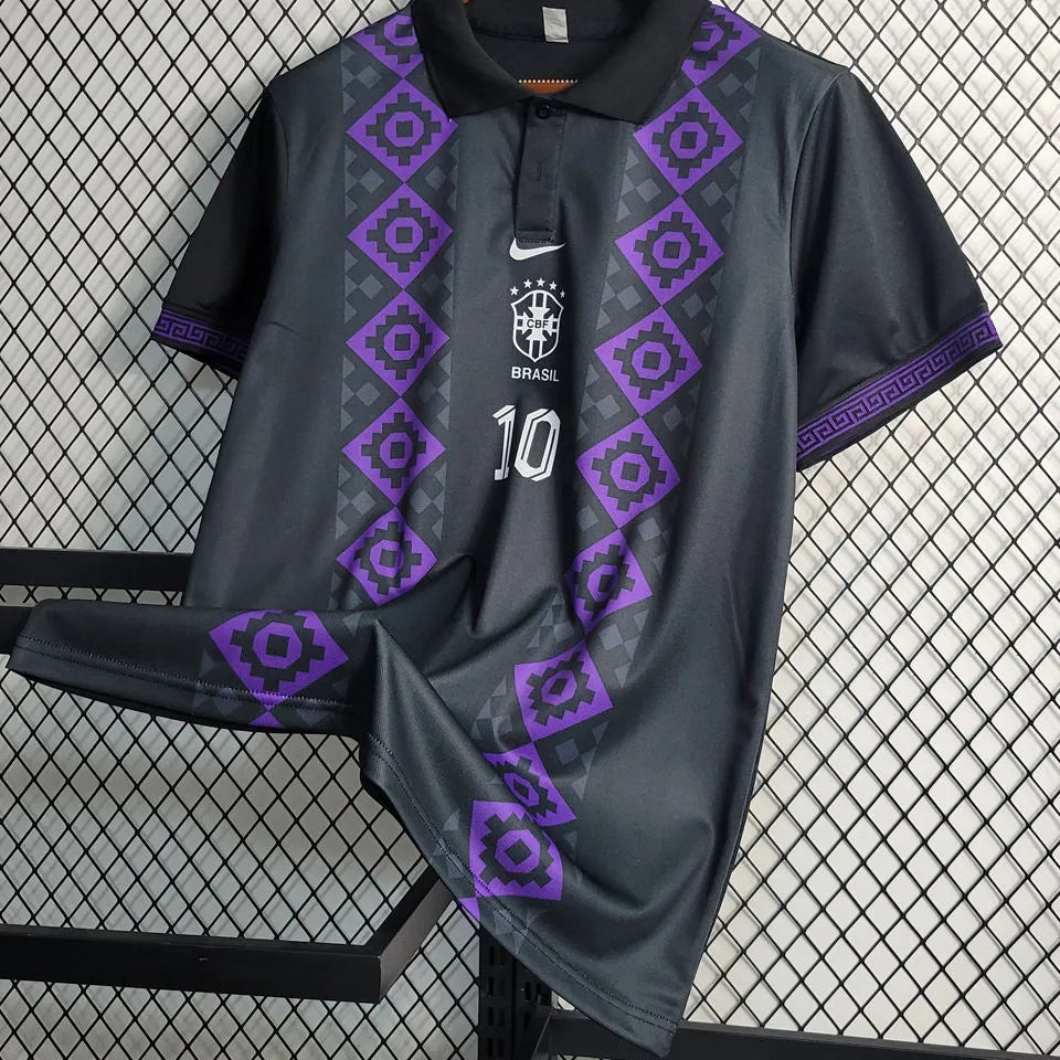 2023 Brazil Special Edition Black POLO Jersey Detail 1
