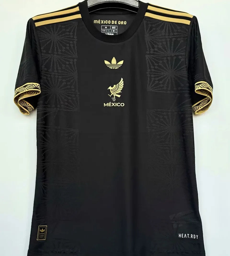 2025 Mexico 1:1 Quality Black Special Edition México de Oro Fans Soccer Jersey Front