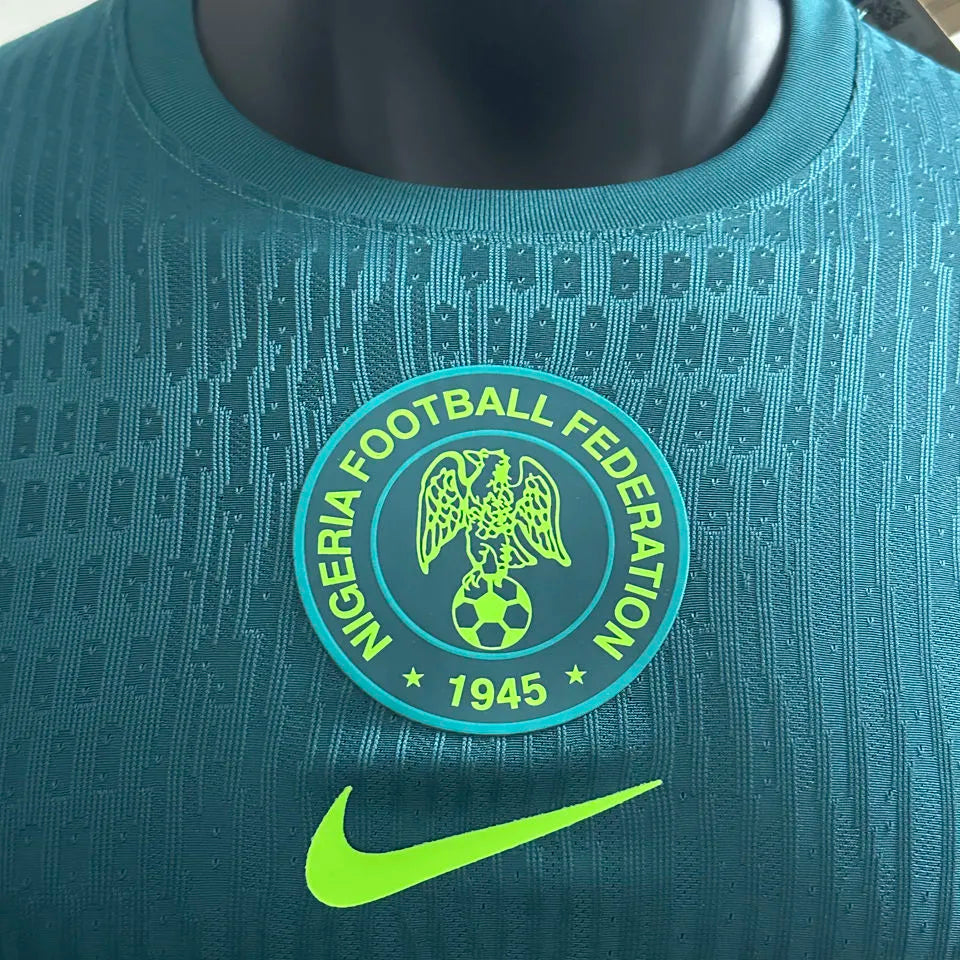 2025/26 Nigeria Away Green Player Version Soccer Jersey Detail 1