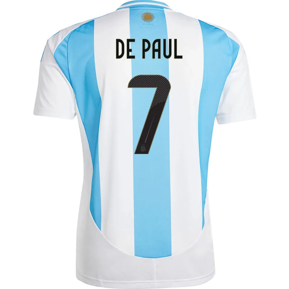 DE PAUL # 7 Argentina Home Fans Soccer Jersey 2024/25 ★★ Front