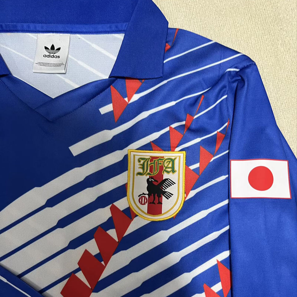 1993 Japan Home Blue Retro Long Sleeve Soccer Jersey Item NO.: 2153826 Detail 2