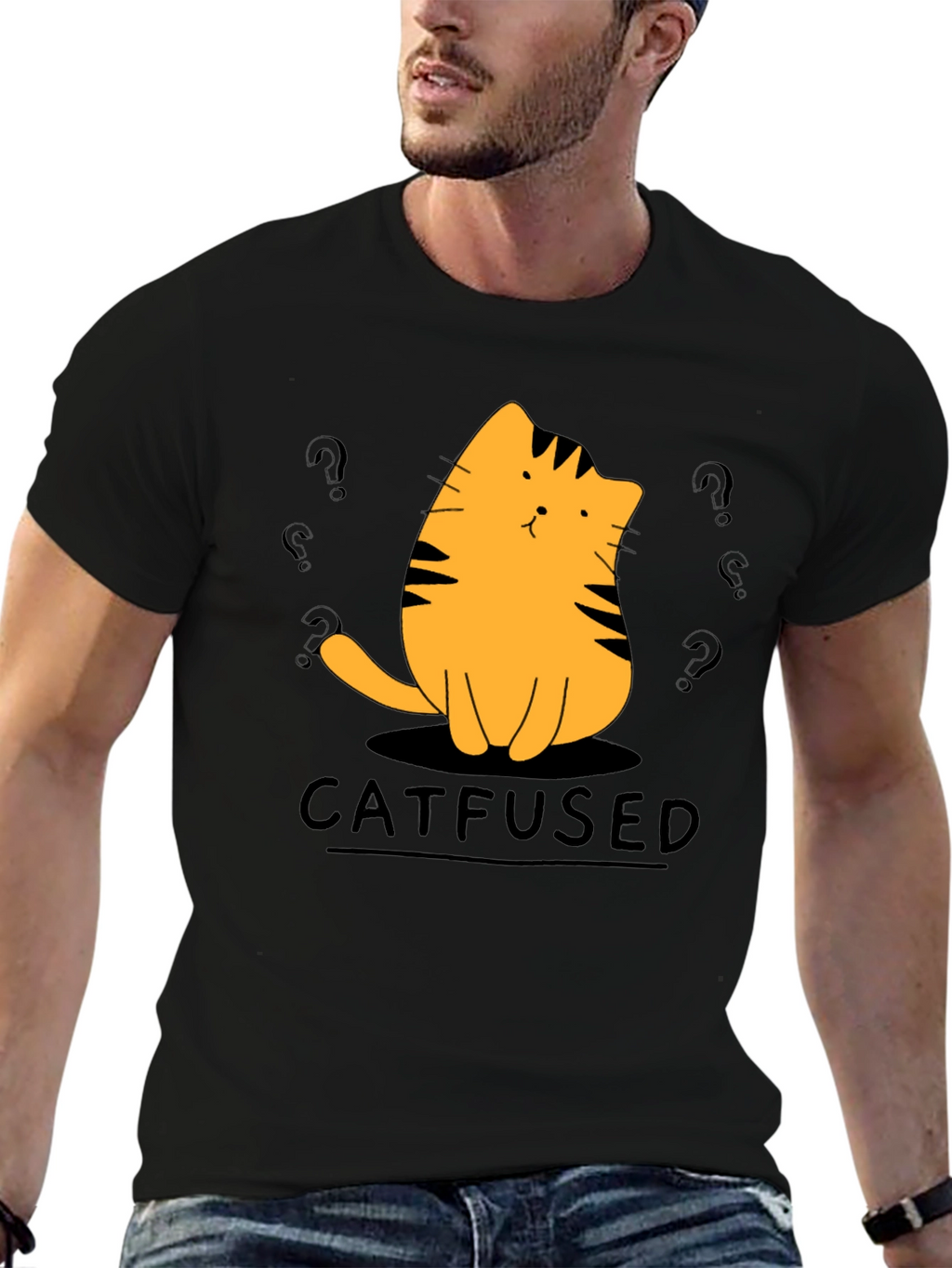 Catfused Graphic T-Shirt - Confused Cat Tee